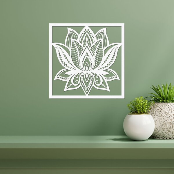 Mandala lotosový květ na zeď čtvercová - ALAKSTRA: Překližka Topol - Honey 3071 30 cm 4464-92739 PR0465