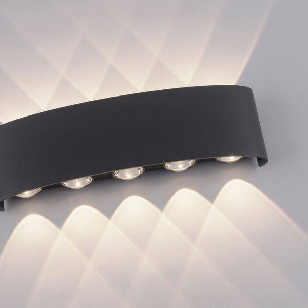 PN 9489-13 CARLO LED nástěnná lampa, 10 bodovek, antracit, venkovní a vnitřní, dekorativní 3000K - PAUL NEUHAUS