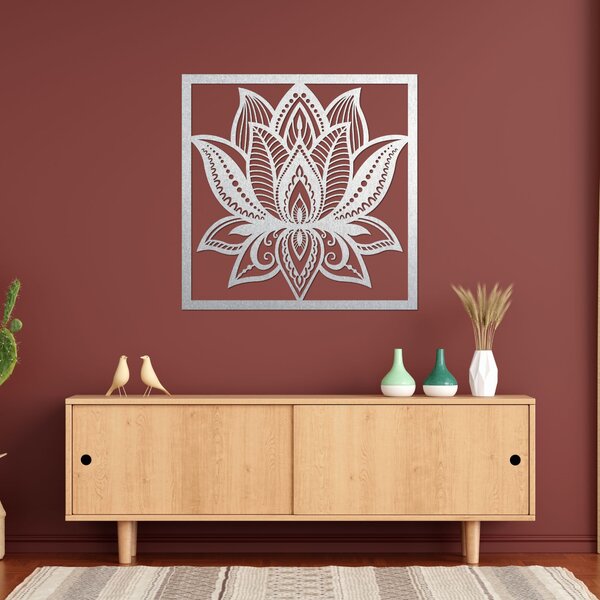 Mandala lotosový květ na zeď čtvercová - ALAKSTRA: Překližka Topol - Honey 3071 30 cm 4464-92739 PR0465