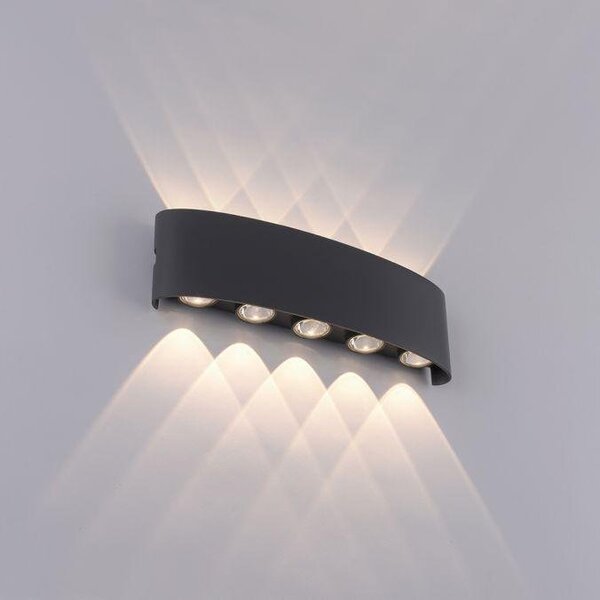 PN 9489-13 CARLO LED nástěnná lampa, 10 bodovek, antracit, venkovní a vnitřní, dekorativní 3000K - PAUL NEUHAUS