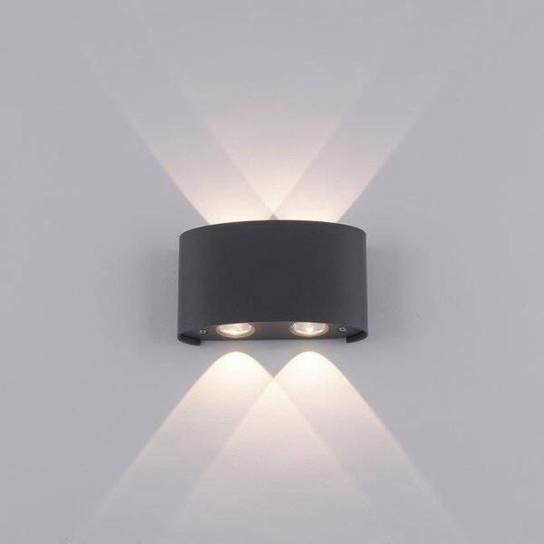 PN 9487-13 CARLO LED nástěnná lampa, 4 bodové, antracit, venkovní i vnitřní, dekorativní 3000K - PAUL NEUHAUS