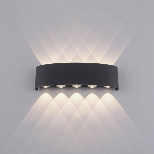PN 9489-13 CARLO LED nástěnná lampa, 10 bodovek, antracit, venkovní a vnitřní, dekorativní 3000K - PAUL NEUHAUS
