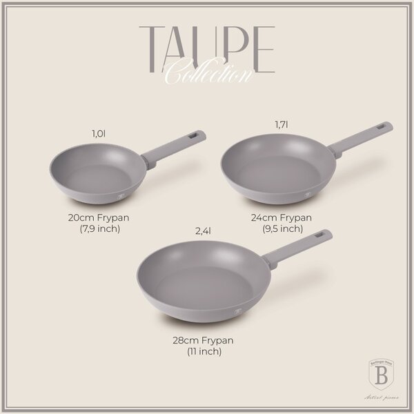 Sada pánví s titanovým povrchem 3 ks Taupe Collection