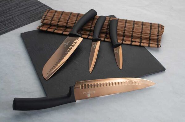 Sada nožů s nepřilnavým povrchem 4 ks Rosegold Metallic Line
