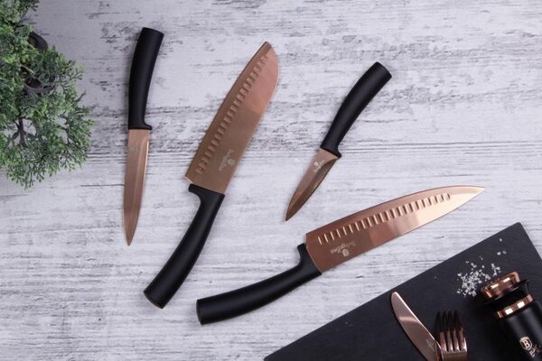 Sada nožů s nepřilnavým povrchem 4 ks Rosegold Metallic Line