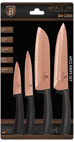 Sada nožů s nepřilnavým povrchem 4 ks Rosegold Metallic Line