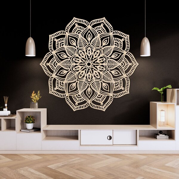 Dřevěná mandala na zeď | COUNESS: Překližka Topol - Honey 3071 20 cm 4467-93091 PR0541