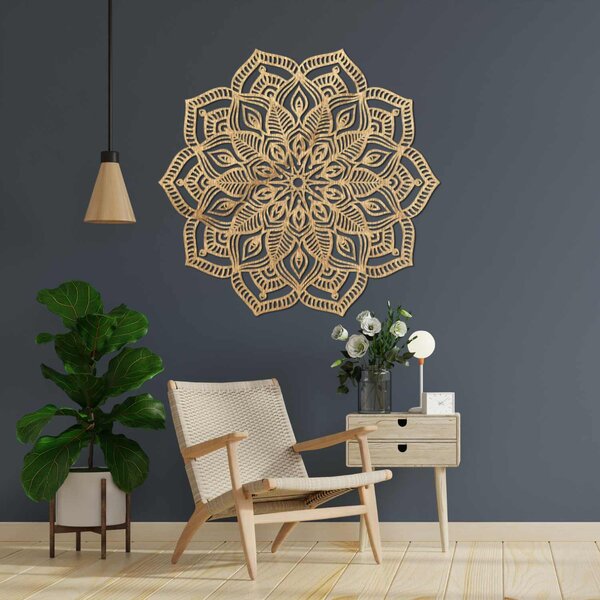 Dřevěná mandala na zeď | COUNESS: Překližka Topol - Honey 3071 20 cm 4467-93091 PR0541