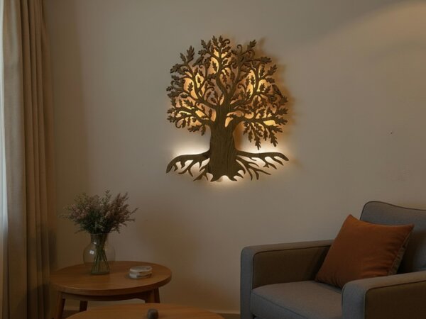 "Dub" světelný strom 230V 45x55cm provedení povrchu: dub světlý