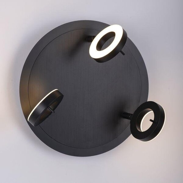 PN 6788-13 SILEDA LED stropní bodové svítidlo antracit, kruhové, 3 ramenné, otočné, ochrana proti vodě 3000K - PAUL NEUHAUS
