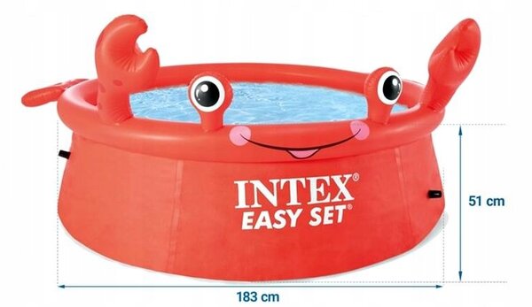 INTEX Bazén 183 x 51 cm červený krab
