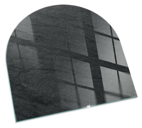 Půloválné sklo před krb Kamenná struktura vzor ppkpon-00050672