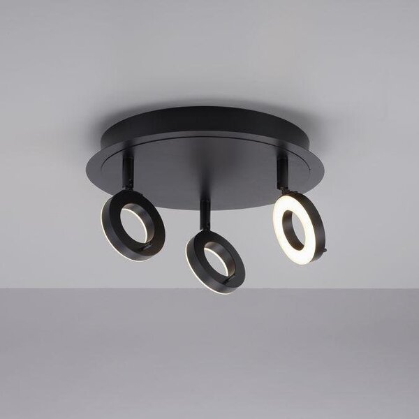 PN 6788-13 SILEDA LED stropní bodové svítidlo antracit, kruhové, 3 ramenné, otočné, ochrana proti vodě 3000K - PAUL NEUHAUS