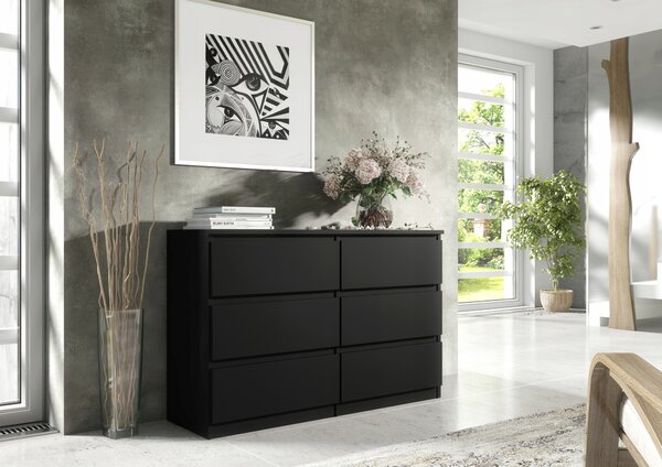 Komoda Meble Masztalerz 140 x 39 x 79 Cm černá matná