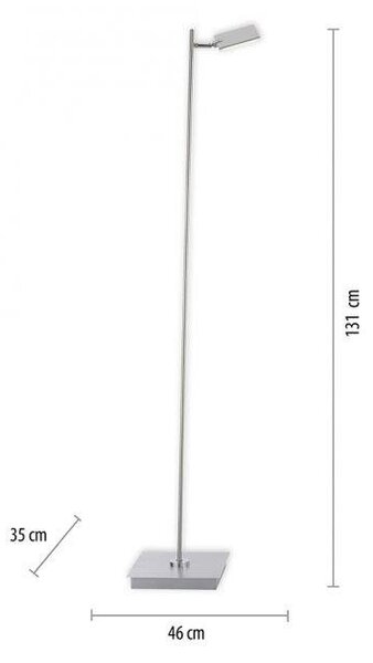 Paul Neuhaus Stojací LED lampa PURE MIRA 7,5W, v. 138 cm, 2700-5000K Barva: Hliník
