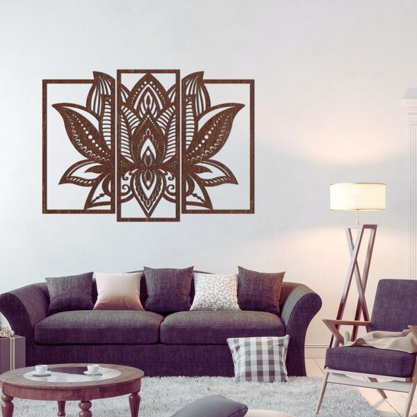 SENTOP | Dřevěná dekorace vícedílný obraz Lotosový květ | SENTOP PR0467
