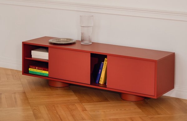 Noo.ma Červený TV stolek Taro 160 x 42 cm