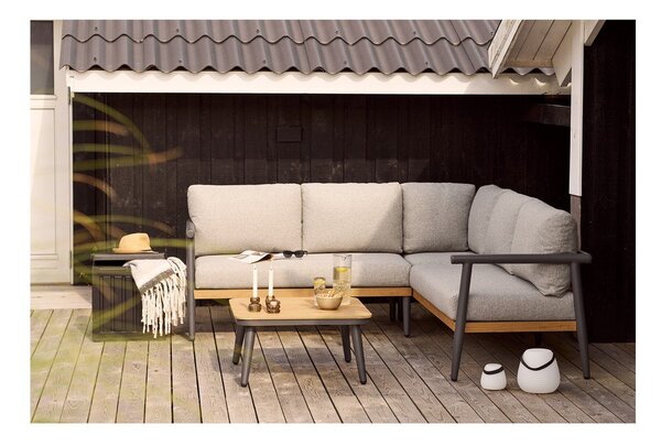 Šedý čalouněný zahradní lounge set pro 4 Comillas – House Nordic