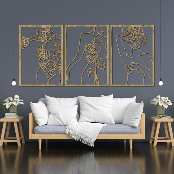 Vícedílná dekorace na zeď žena | FEMIN: HDF - Javor 65 x 30 cm 4475-94047 HDF0480
