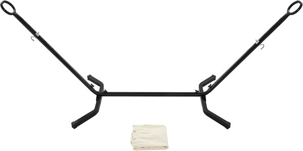 SONGMICS Houpací síť s kovovým rámem nosnost 240 kg 210 x 150 cm béžová