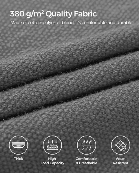 SONGMICS Houpací síť s kovovým rámem nosnost 240 kg 210 x 150 cm šedá