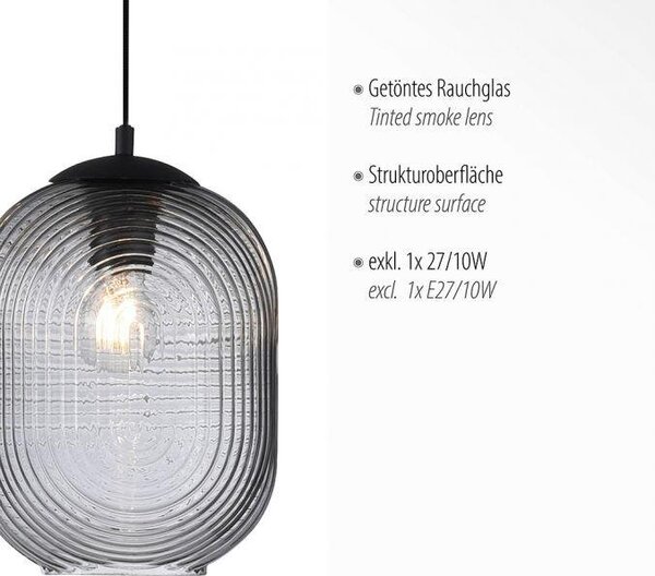 Paul Neuhaus Závěsné svítidlo SHITAHE, 1xE27, š. 20 cm Barva: Kouřová