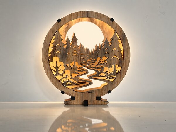"V lese" lampa 20x22 cm provedení povrchu: dub světlý