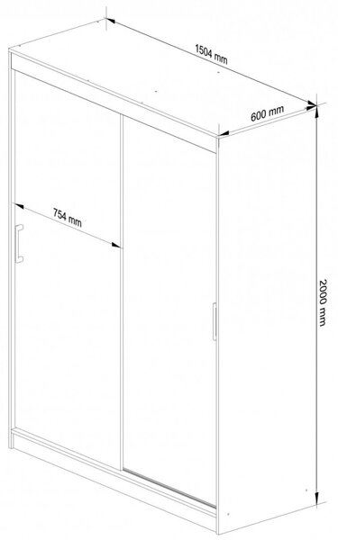 Ak furniture Šatní skříň CLP Mono 150 cm olše