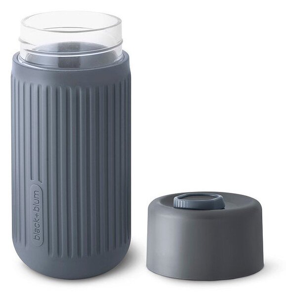 Tmavě šedý skleněný cestovní hrnek 340 ml – Black + Blum