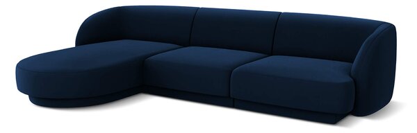 Rohová pohovka milany levá 255 cm samet modrá