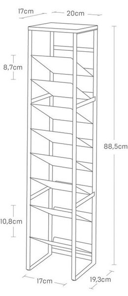 Černý kovový regál na víno počet lahví 16 20x88,5x19 cm Tower – YAMAZAKI