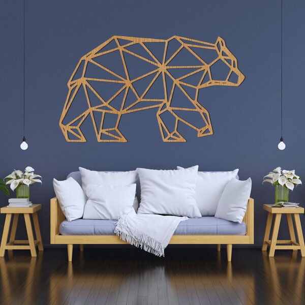 Vyřezávaná nástěnná dekorace medvěd - ARCTOS: HDF - Javor 50 x 29 cm 4482-94704 HDF0240