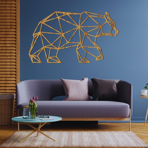 Vyřezávaná nástěnná dekorace medvěd - ARCTOS: HDF - Javor 50 x 29 cm 4482-94704 HDF0240