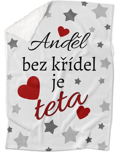 Deka Anděl bez křídel je teta (Podšití beránkem: ANO)