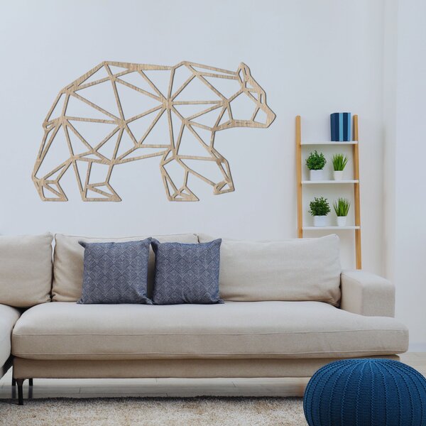 Vyřezávaná nástěnná dekorace medvěd - ARCTOS: HDF - Javor 50 x 29 cm 4482-94704 HDF0240