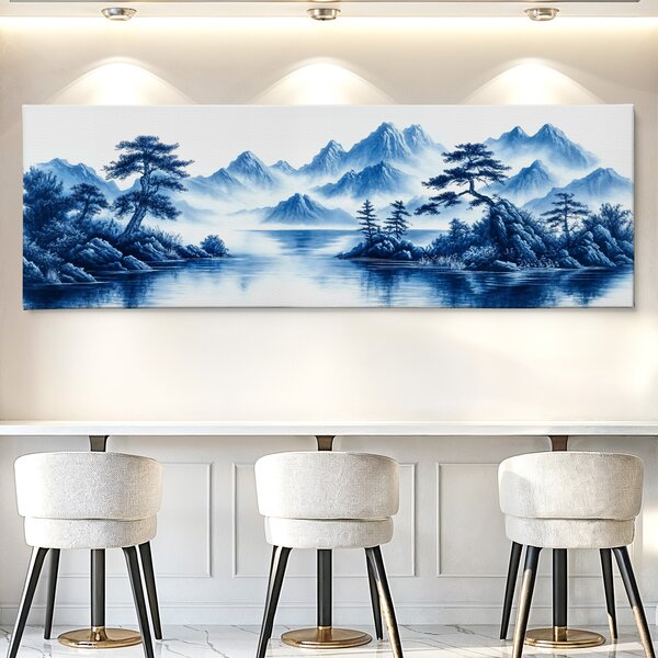 Obraz na plátně - Mlhavé vrcholky u Blue Lake FeelHappy.cz Velikost obrazu (šířka x výška): 60 x 20 cm