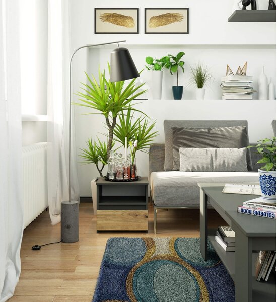 Ak furniture Noční stolek CL1 40 cm grafitově šedý/dub artisan