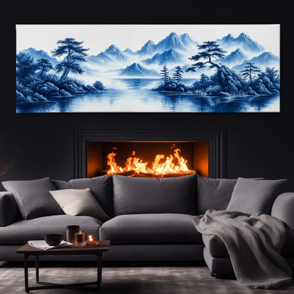 Obraz na plátně - Mlhavé vrcholky u Blue Lake FeelHappy.cz Velikost obrazu (šířka x výška): 60 x 20 cm
