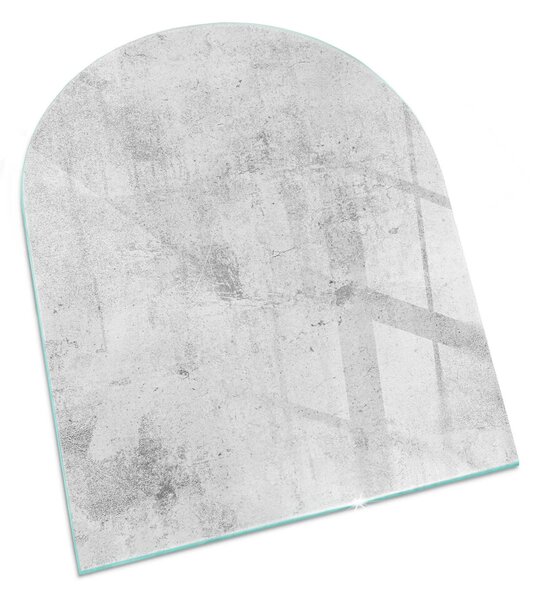Půloválné sklo před krb Betonová textura v syrovém stylu ppkpon-00088279
