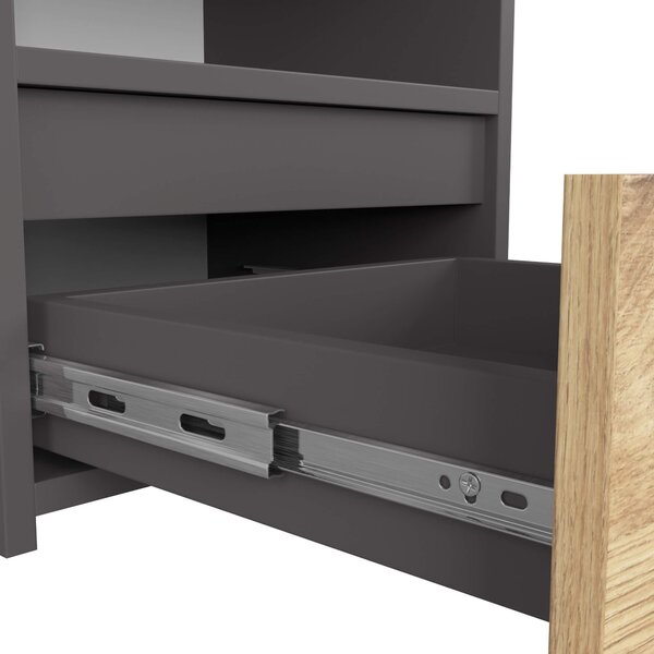 Ak furniture Noční stolek CL1 40 cm grafitově šedý/dub artisan