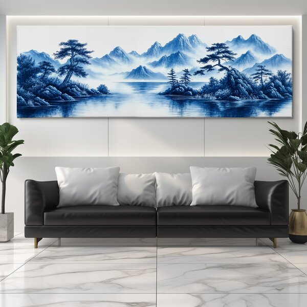 Obraz na plátně - Mlhavé vrcholky u Blue Lake FeelHappy.cz Velikost obrazu (šířka x výška): 60 x 20 cm