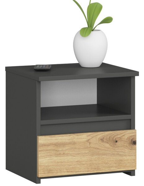 Ak furniture Noční stolek CL1 40 cm grafitově šedý/dub artisan