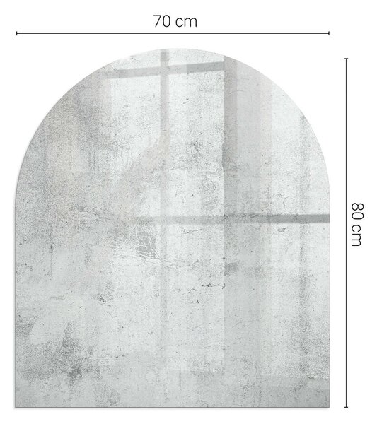 Půloválné sklo před krb Betonová textura v syrovém stylu ppkpon-00088279