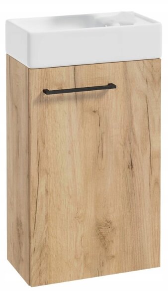 Koupelnová skříňka s umyvadlem 40 cm, chromovaná baterie a sifon - kompletní sada
