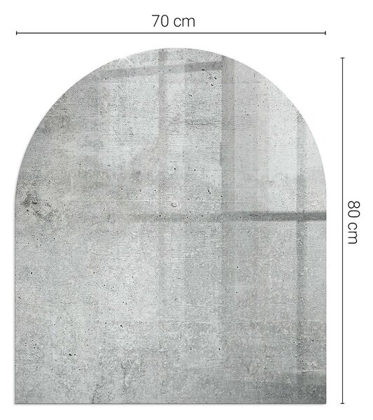 Půloválná skleněná podložka pod kamna Surový beton v minimalistickém stylu ppkpon-00095984