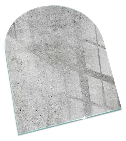 Půloválná skleněná podložka pod kamna Surový beton v minimalistickém stylu ppkpon-00095984