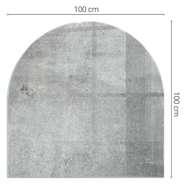 Půloválná skleněná podložka pod kamna Surový beton v minimalistickém stylu ppkpon-00095984