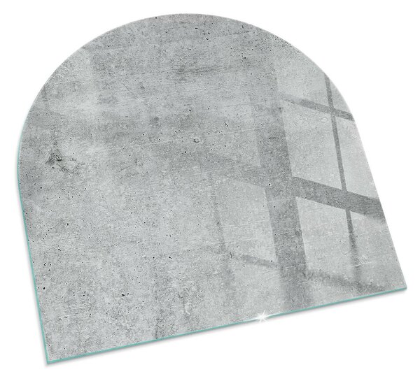 Půloválná skleněná podložka pod kamna Surový beton v minimalistickém stylu ppkpon-00095984
