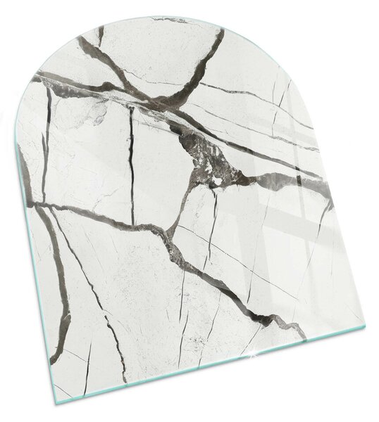Půloválné sklo před krb Mramorové žíly v elegantním stylu ppkpon-00281896