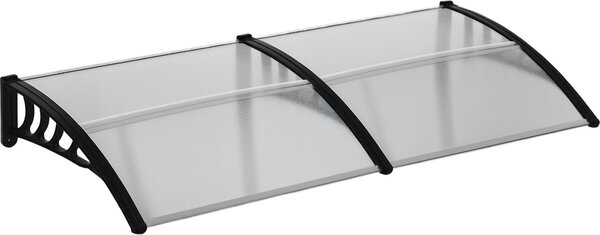 Stíka Outsunny na vchodové dveře 200 x 96 x 27 cm stíka s UV ochranou, ochrana proti deti ochrana proti slunci pro venkovní pouití hliníková erná